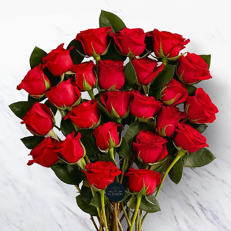 FLORERO 24 ROSAS ROJAS