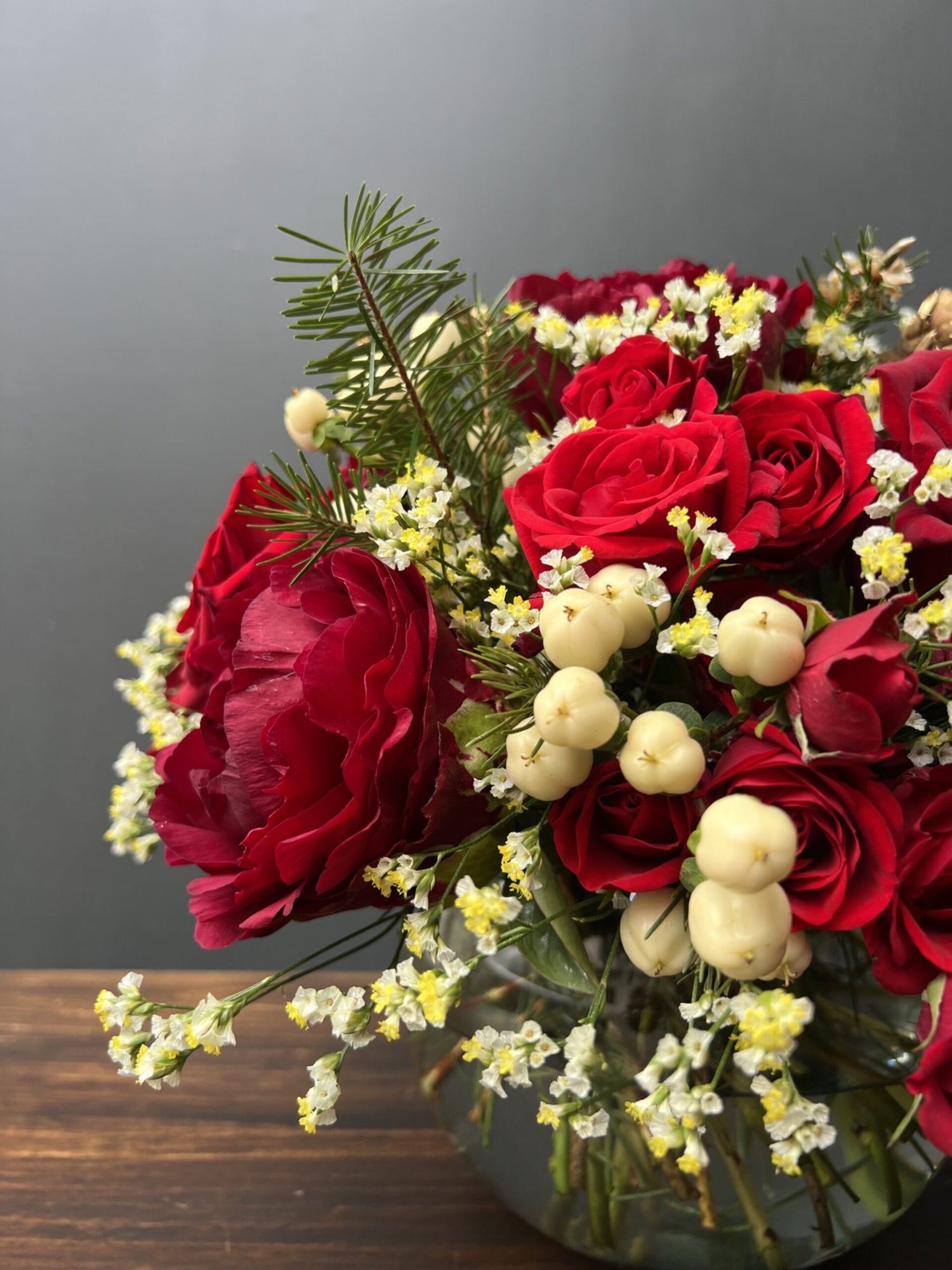 PECERA CENTRO DE MESA ROJO