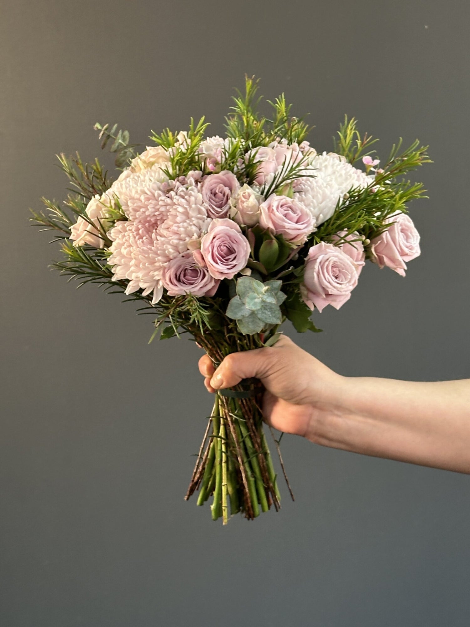 RAMO NOVIA BLANCO-ROSADO