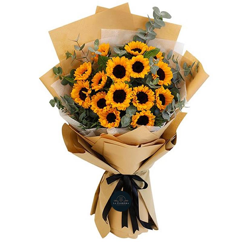 RAMO GIRASOLES Y EUCALIPTO