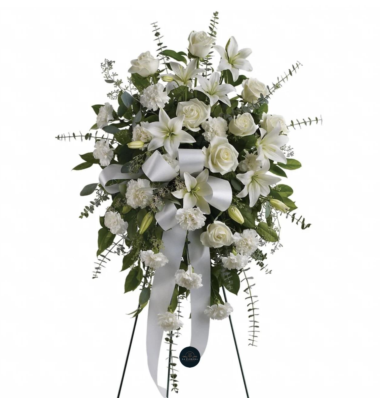 ARREGLO CONDOLENCIAS GRANDE EN ATRIL