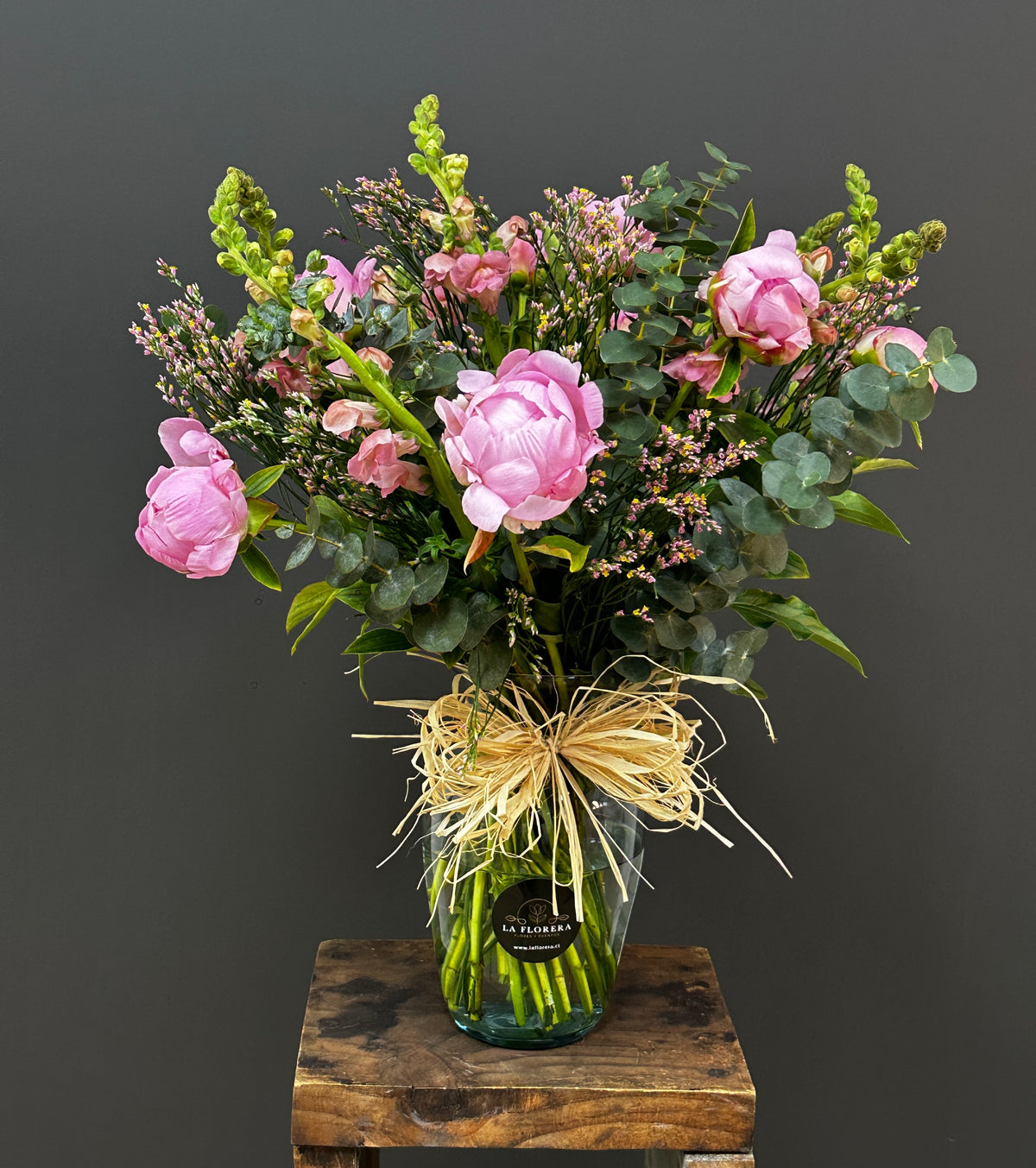 FLORERO PEONIA ROSADO GRANDE