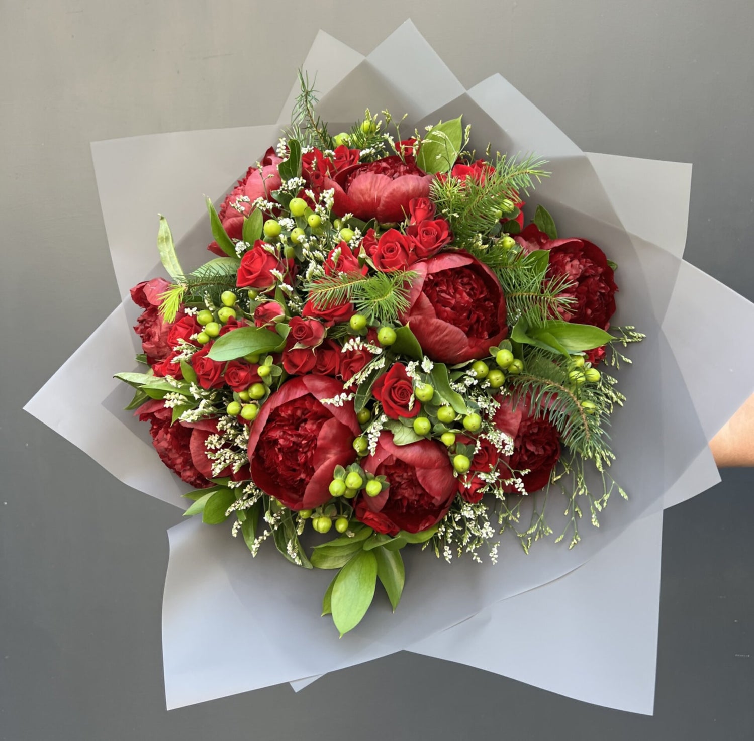 RAMO DELUXE PEONIA NAVIDAD XL