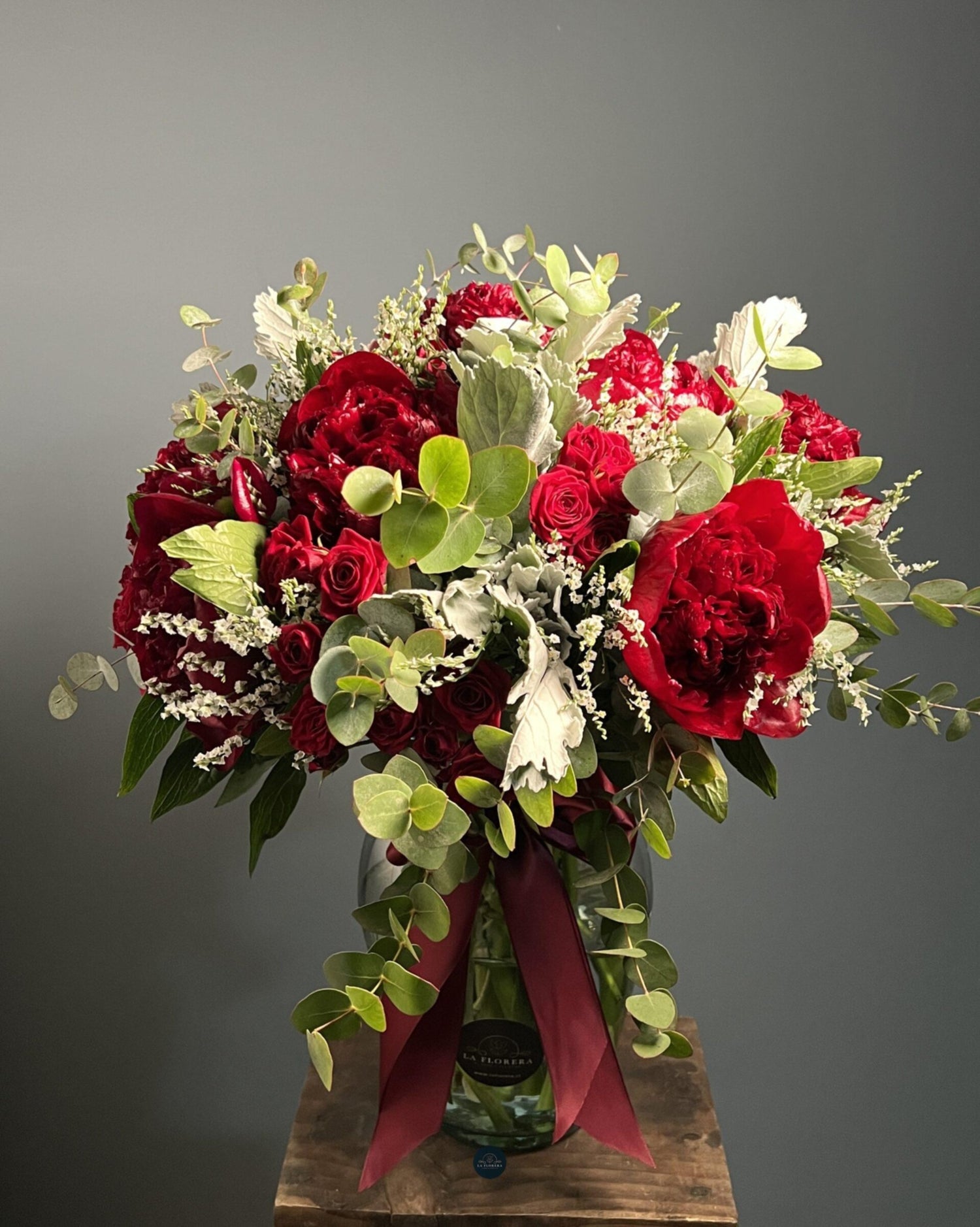 FLORERO NAVIDAD PEONIA RED XXL